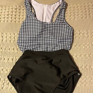 Black and white one piece swimsuit